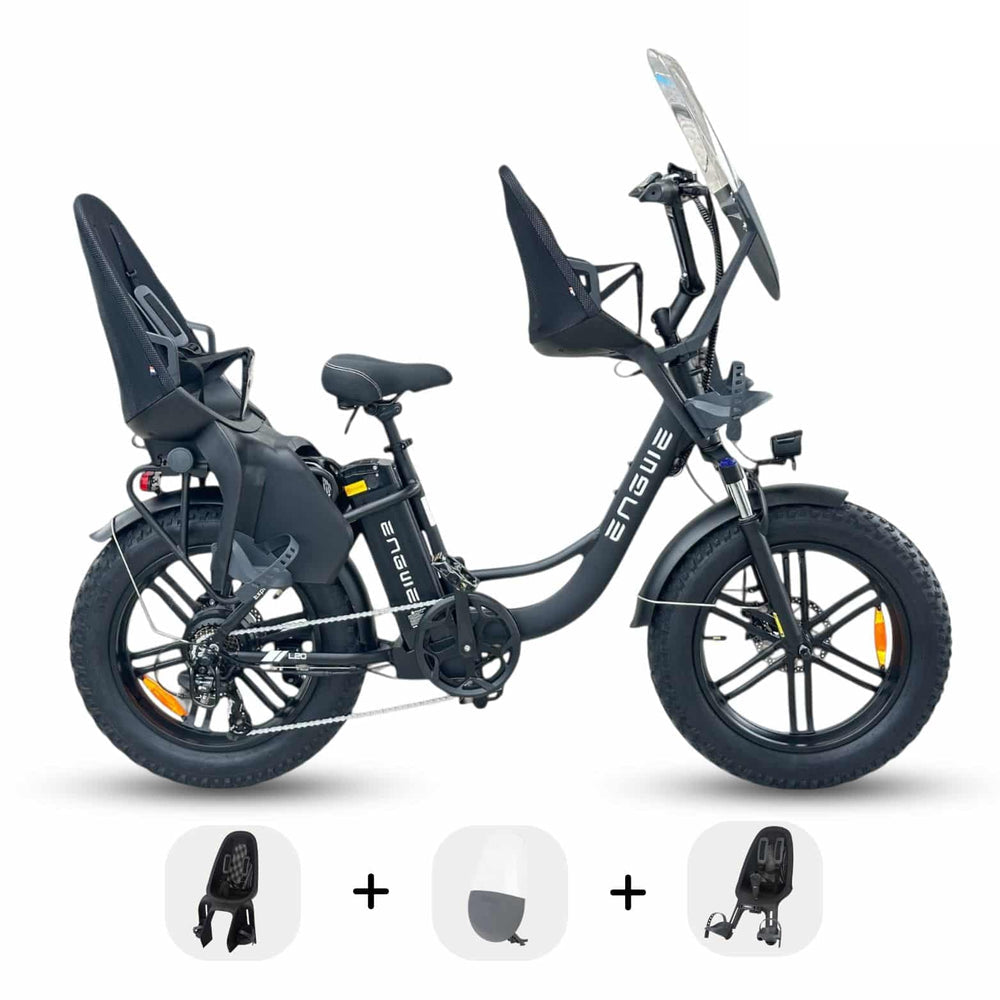 ENGWE L20 Family Bike - Schwarz + Inkludierte Kindersitze