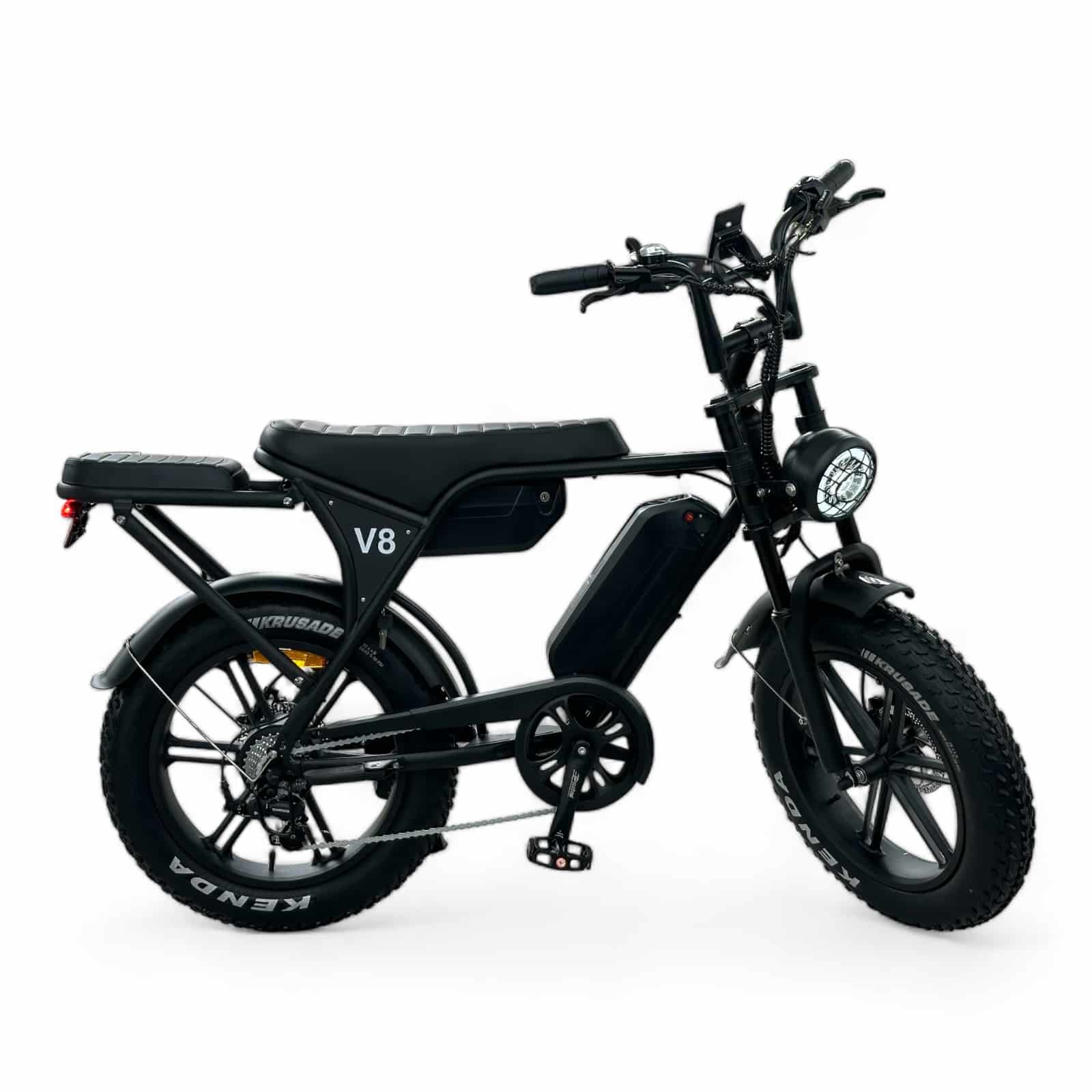 Ouxi V8 MAX 3.0 2024 (Schwarz) Doppelte Batterie + Alarm + Fußstützen + ART 3 Kettenschloss + Hydraulische Bremsen + Montage