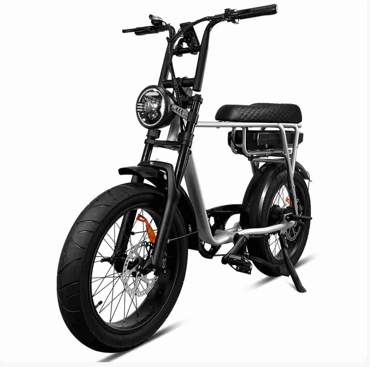 EB2 Fatbike Zilver + Art3 kettingslot + Alarm + Voetsteuntjes