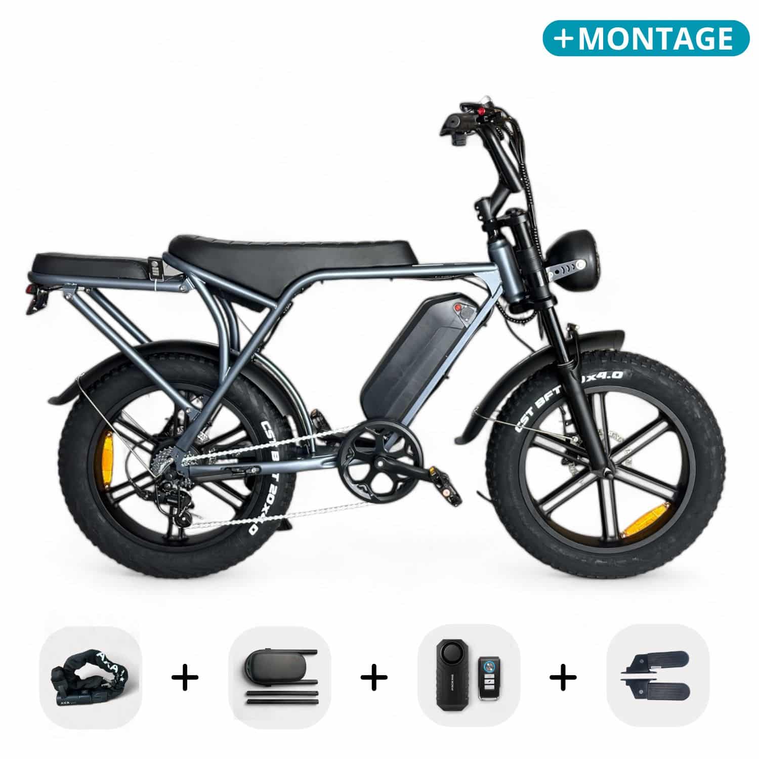 OUXI V8.2 SpaceGrey (Limitierte Edition) + ART 3 Kettenschloss + Alarmsystem + Montage