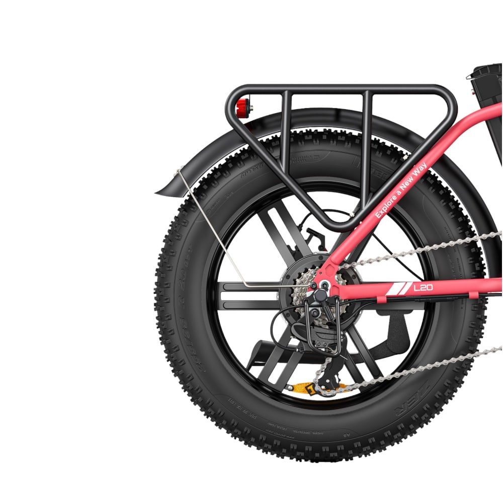 Engwe L20 - Fatbike - Wit + Art 2 kettingslot + voorrekje + alarmsysteem + telefoonhouder